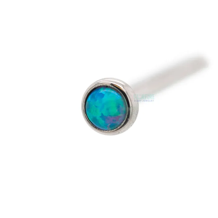 Industrial Strength IS Demi Bezelset Opal Nostril Screw Earrings