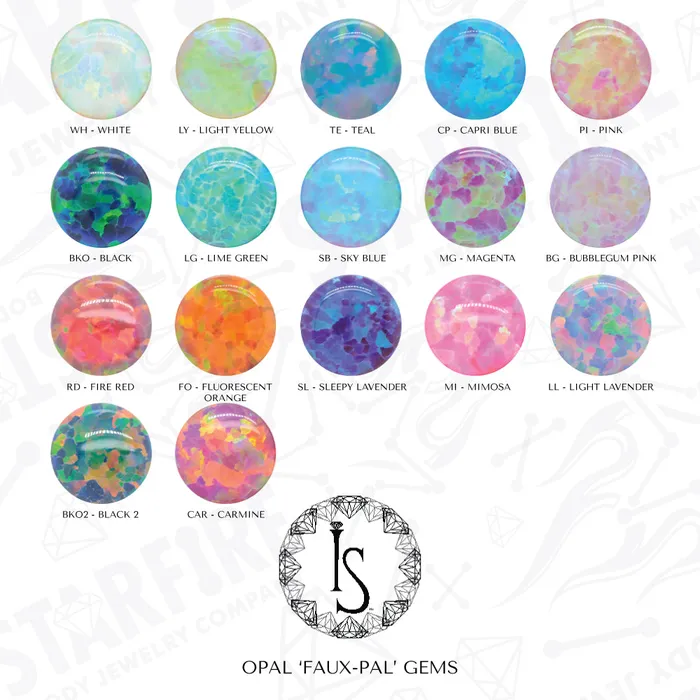 Industrial Strength IS Demi Bezelset Opal Nostril Screw Earrings