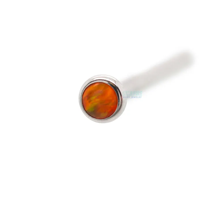 Industrial Strength IS Demi Bezelset Opal Nostril Screw Earrings