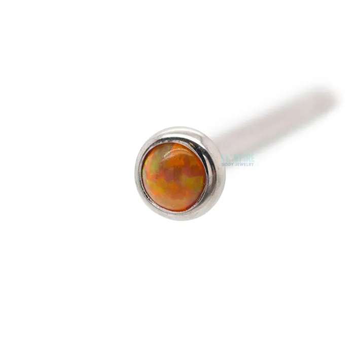 Industrial Strength IS Demi Bezelset Opal Nostril Screw Earrings
