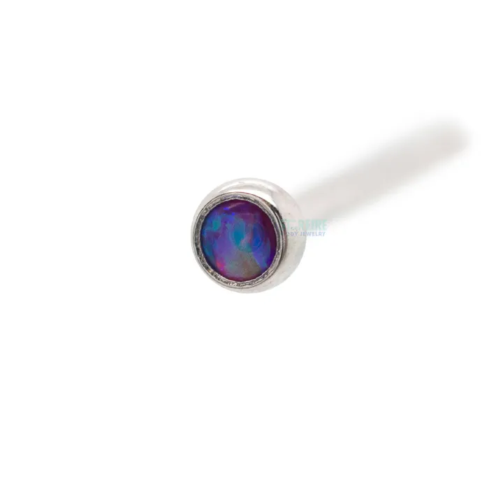 Industrial Strength IS Demi Bezelset Opal Nostril Screw Earrings