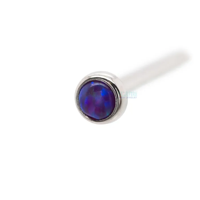 Industrial Strength IS Demi Bezelset Opal Nostril Screw Earrings