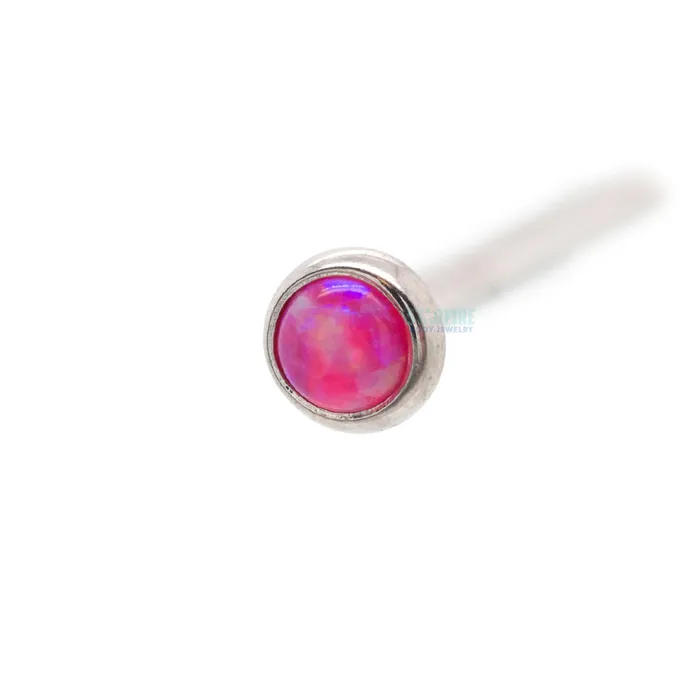 Industrial Strength IS Demi Bezelset Opal Nostril Screw Earrings