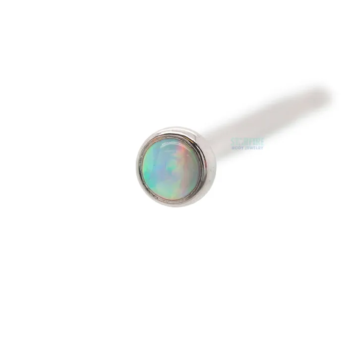 Industrial Strength IS Demi Bezelset Opal Nostril Screw Earrings