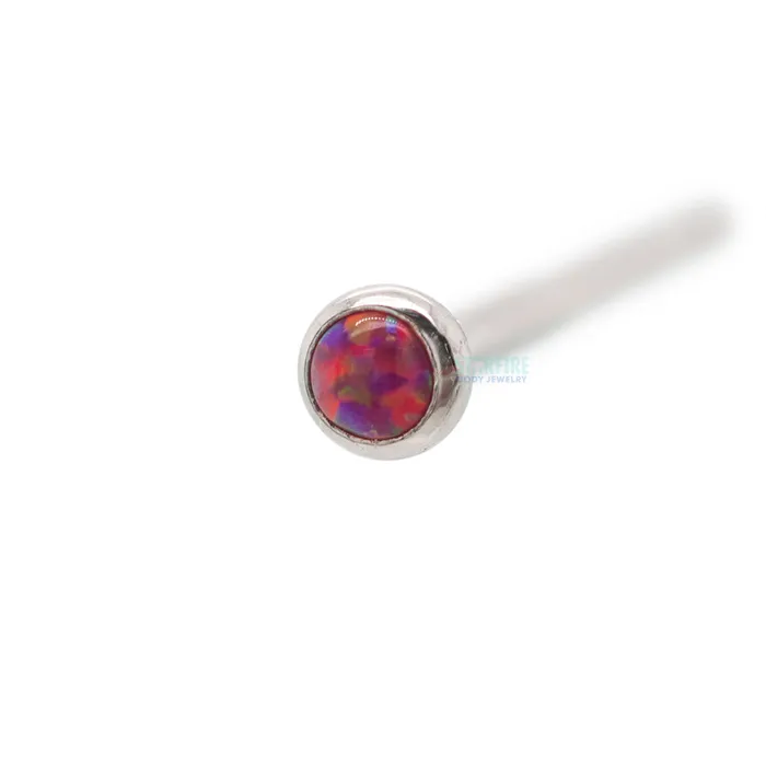 Industrial Strength IS Demi Bezelset Opal Nostril Screw Earrings