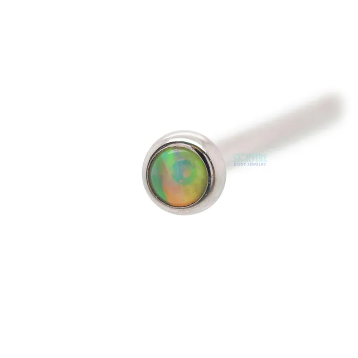 Industrial Strength IS Demi Bezelset Opal Nostril Screw Earrings