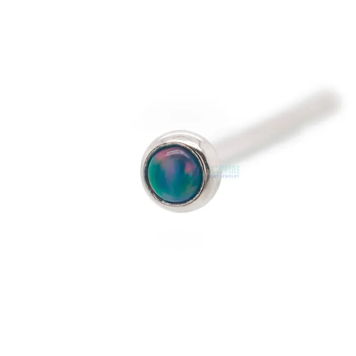 Industrial Strength IS Demi Bezelset Opal Nostril Screw Earrings