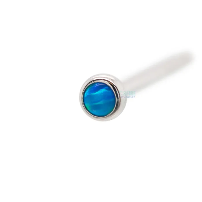 Industrial Strength IS Demi Bezelset Opal Nostril Screw Earrings