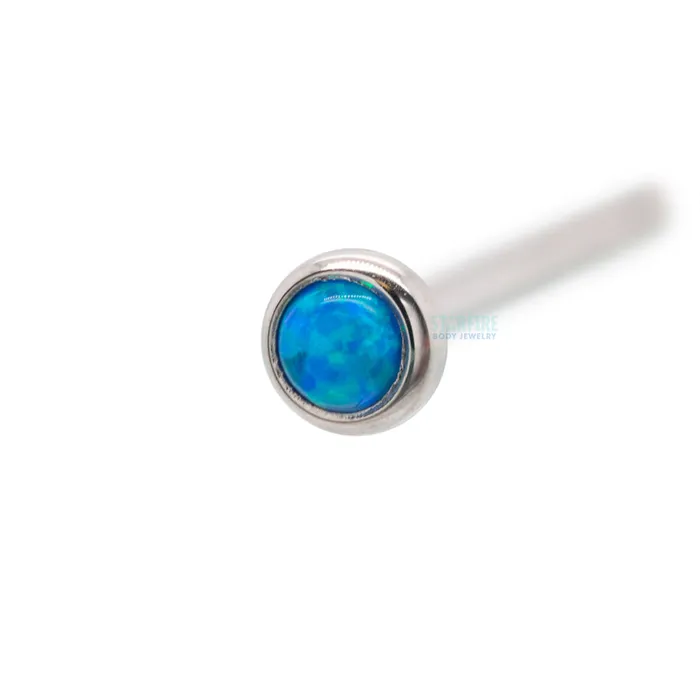 Industrial Strength IS Demi Bezelset Opal Nostril Screw Earrings