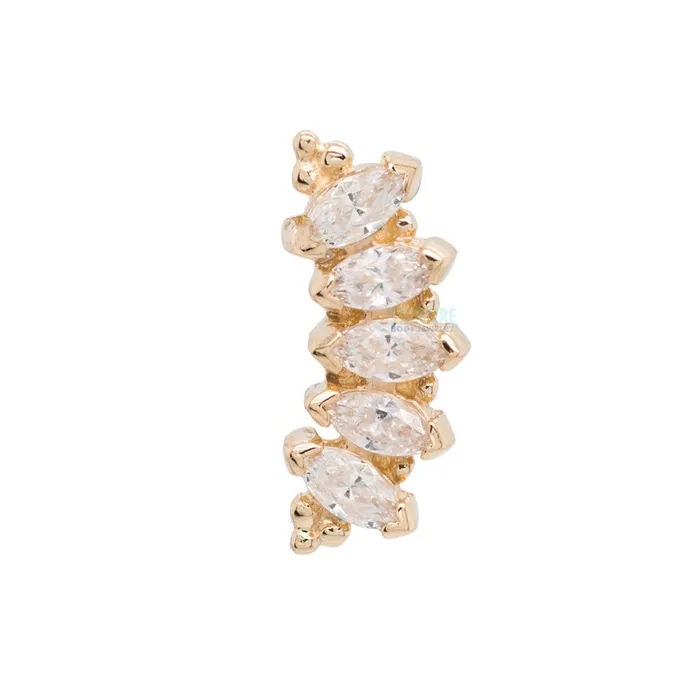 Necklaces Marquise Panaraya Threaded End in Gold with White CZs Body Vision BVLA