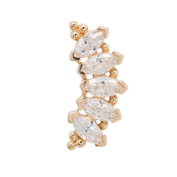 Necklaces Marquise Panaraya Threaded End in Gold with White CZs Body Vision BVLA