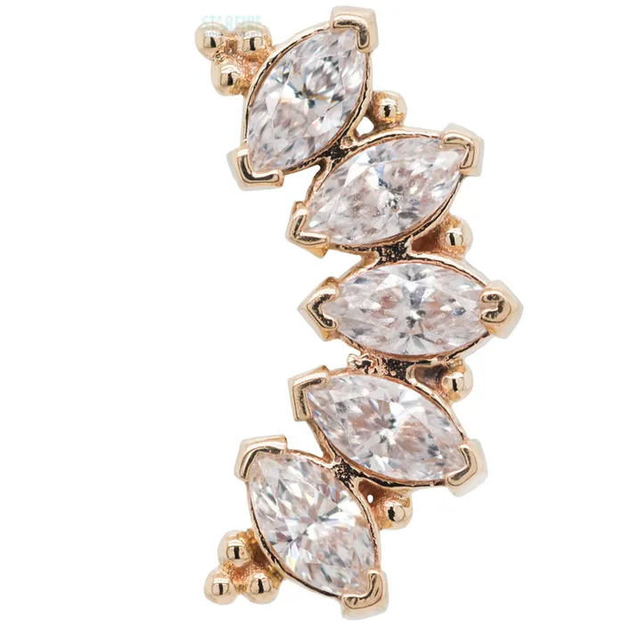 Necklaces Marquise Panaraya Threaded End in Gold with White CZs Body Vision BVLA