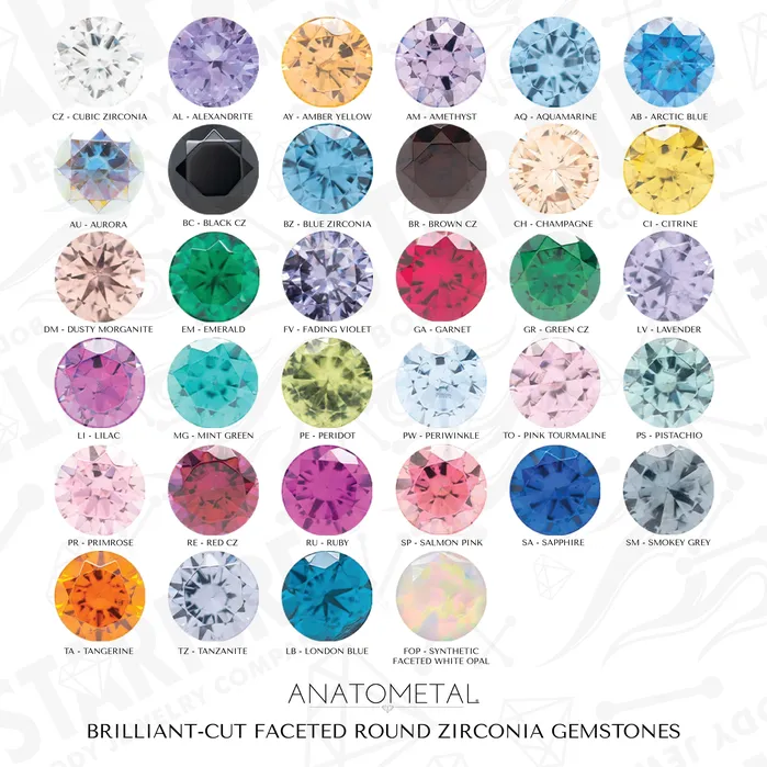 Rings 5mm King Crown Threaded End in Yellow Gold with BrilliantCut Gem Anatometal