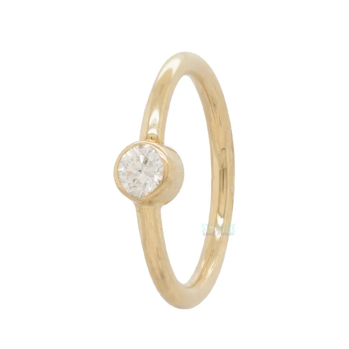 Rings Body Vision BVLA Round Fixed Bezel Seam Ring FBR in Gold with Diamond Rings Body Vision BVLA Round Fixed Bezel Seam Ring FBR in Gold with Diamond
