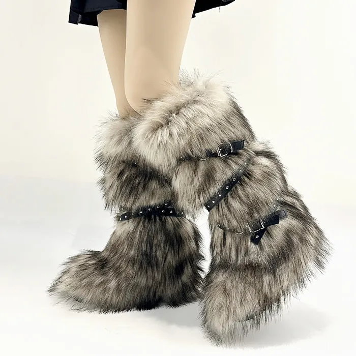 Rings Grey Bear 20 Funky Tall Fuzzy Boots THE LUMI SHOP