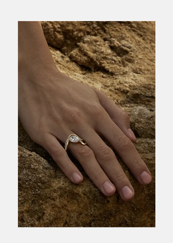 Rings KATKIMfinejewelry Pear Diamond Trace Ring