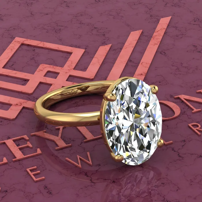 Rings Leyloon Jewelry 45 Carat Medium Oval Cut 4 Prong Solitaire D Color Basket Moissanite Ring