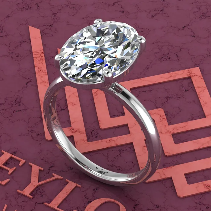 Rings Leyloon Jewelry 45 Carat Medium Oval Cut 4 Prong Solitaire D Color Basket Moissanite Ring