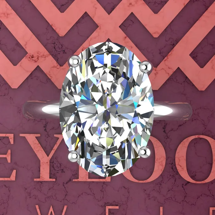 Rings Leyloon Jewelry 45 Carat Medium Oval Cut 4 Prong Solitaire D Color Basket Moissanite Ring