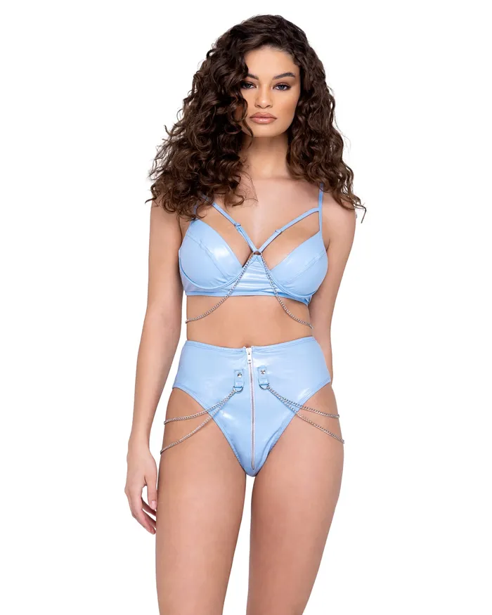 Roma Costume Inc Earrings 6292 HighWaisted Zip Up Shorts