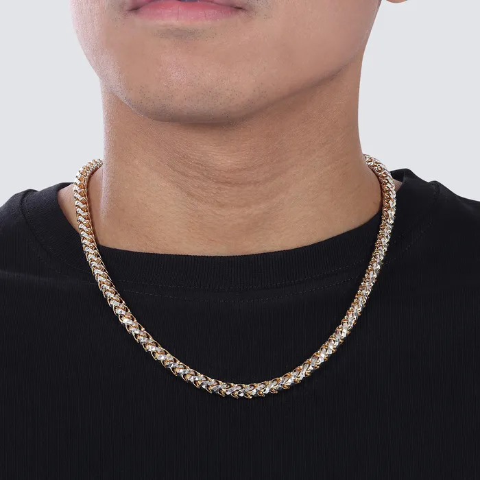 Saints Gold Co Rings 65MM Saint Franco Chain TwoTone Prism Cut