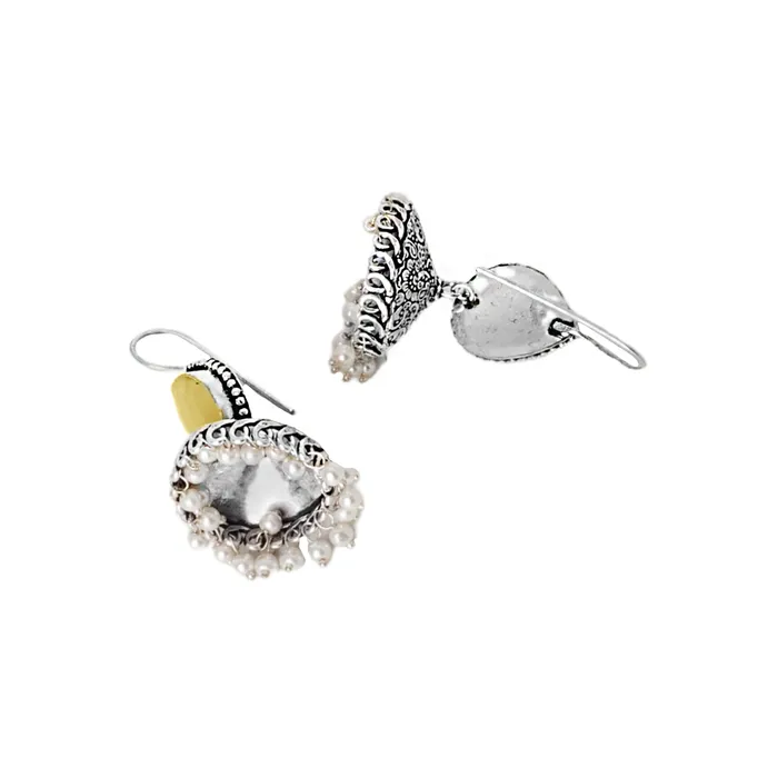 Teejh Sahasra Yellow Stone Silver Oxidised Earrings Teejh Earrings Teejh Sahasra Yellow Stone Silver Oxidised Earrings Teejh Earrings
