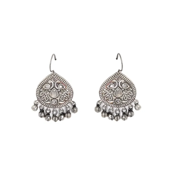 Teejh Teejh Vanya Silver Oxidised White Earrings Earrings Teejh Teejh Vanya Silver Oxidised White Earrings Earrings