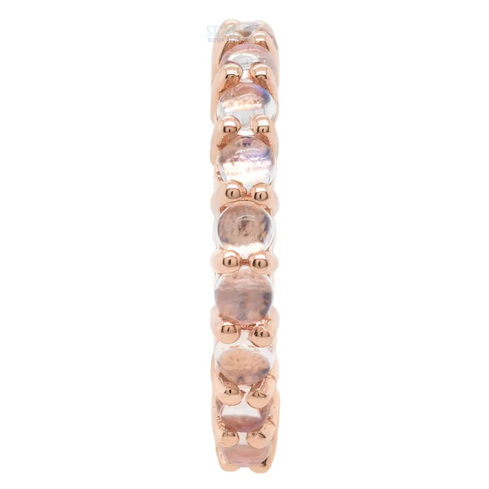 Telesto Cabochon Hinge Ring in Gold with Rainbow Moonstone Body Vision BVLA Rings