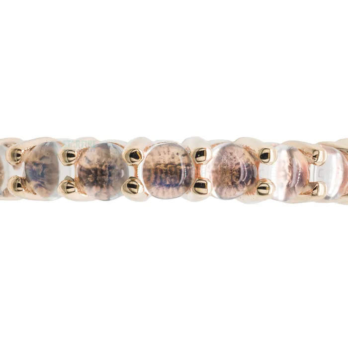 Telesto Cabochon Hinge Ring in Gold with Rainbow Moonstone Body Vision BVLA Rings