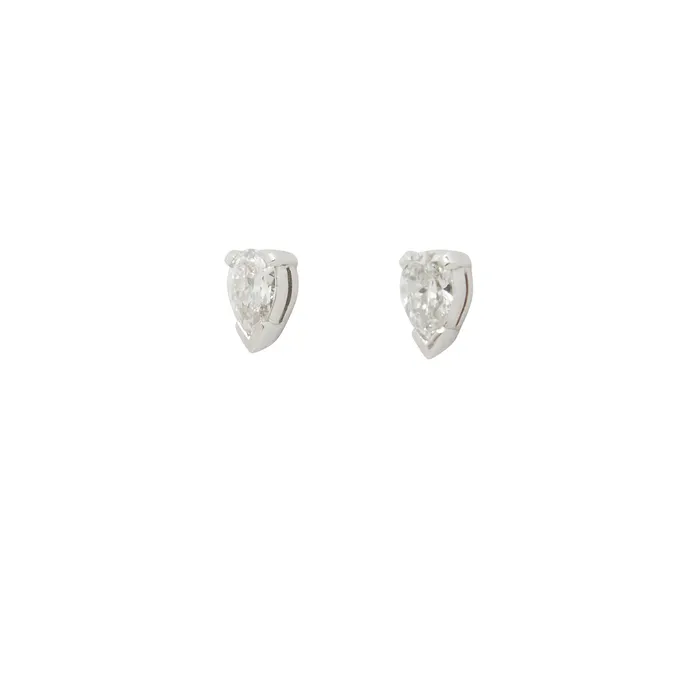 Vintage Earrings PearShaped Diamond Stud Earrings