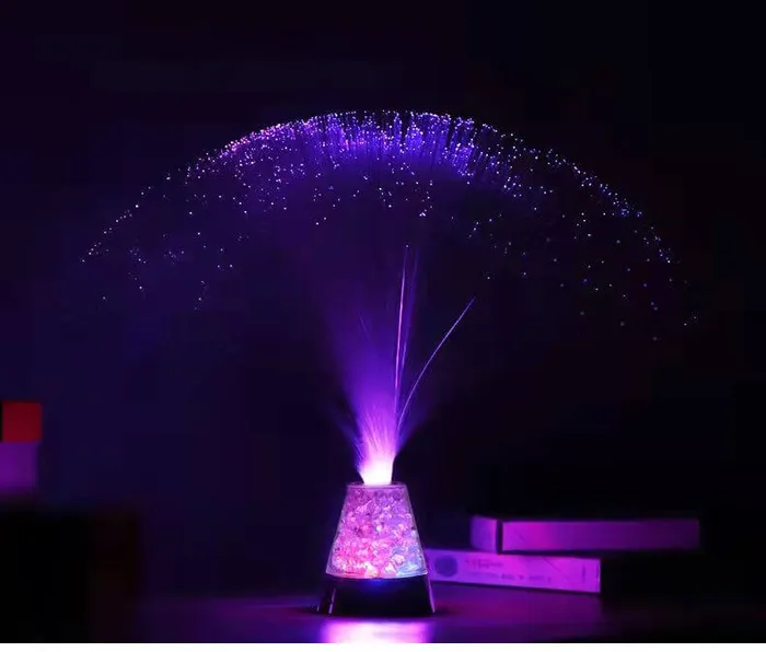 worldnetgifts Necklaces Fiber Optic Lamp Color Changing Crystal Base