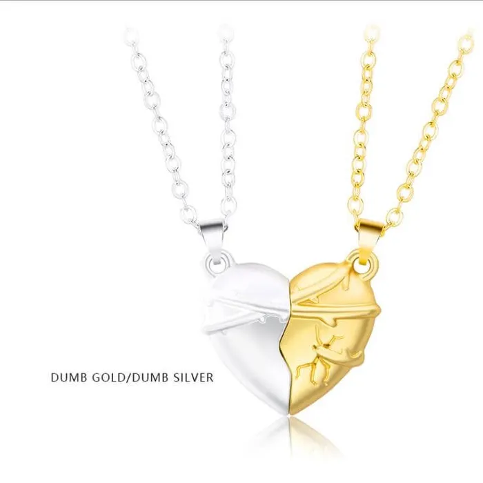 worldnetgifts Necklaces Magnetic Heart Necklace for Couples