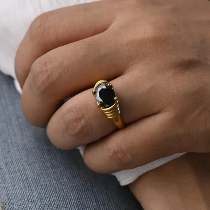 18K GoldFilled Black Zircon Ring Black Agate Ring For Women Noor Ring Jewelvers Rings 18K GoldFilled Black Zircon Ring Black Agate Ring For Women Noor Ring Jewelvers Rings