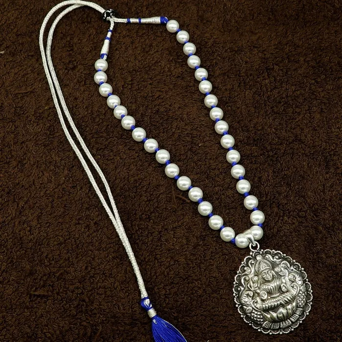 925 sterling silver handmade Goddess Laxmi design awesome pendant string with pearl tribal necklace wedding stylish brides gift set203 TRIBAL ORNAMENTS Necklaces