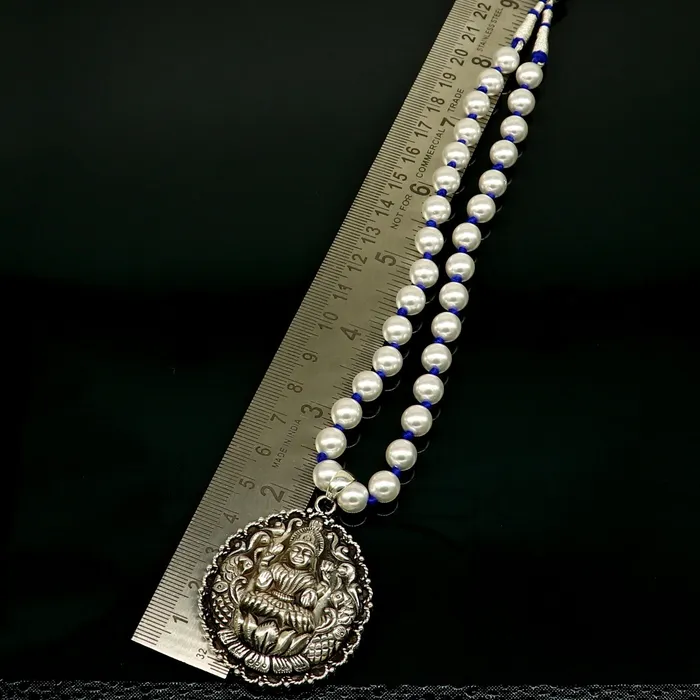 925 sterling silver handmade Goddess Laxmi design awesome pendant string with pearl tribal necklace wedding stylish brides gift set203 TRIBAL ORNAMENTS Necklaces