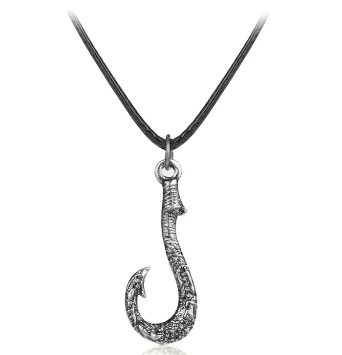 alice Necklaces AZ77 Silver Fish Hook on Rubber Cord Necklace with FREE Earrings alice Necklaces AZ77 Silver Fish Hook on Rubber Cord Necklace with FREE Earrings