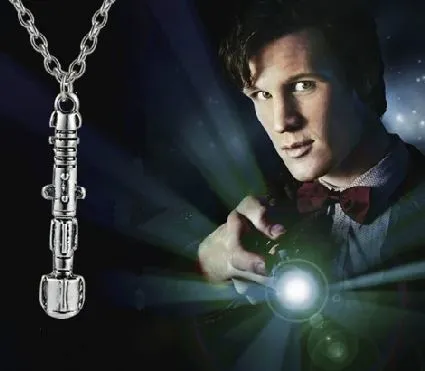 alice Necklaces N440 Silver Sonic Screwdriver Necklace with FREE EARRINGS