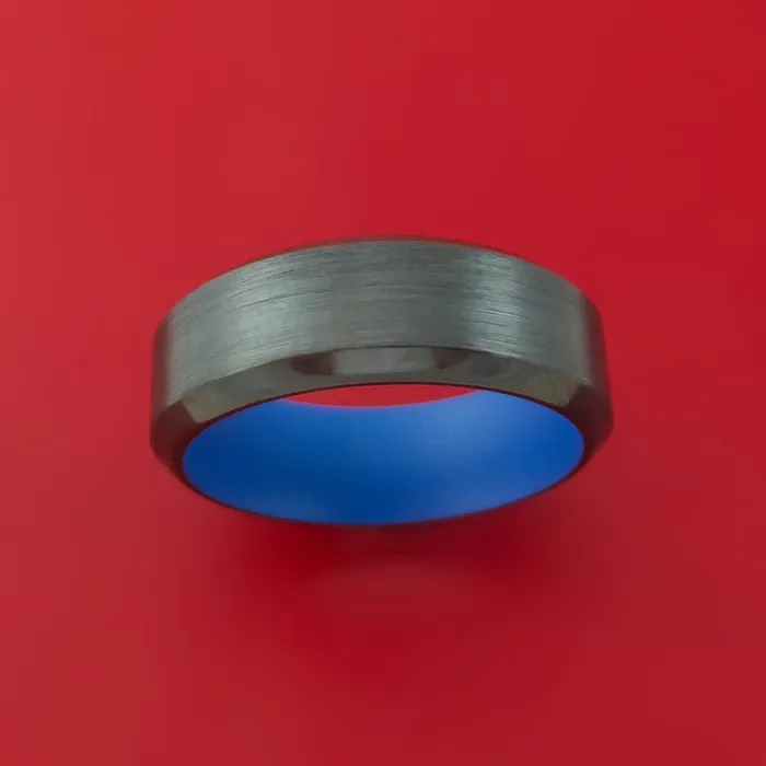 Black Zirconium Ring with Interior Cerakote Sleeve Custom Made Band Lashbrook Rings Black Zirconium Ring with Interior Cerakote Sleeve Custom Made Band Lashbrook Rings