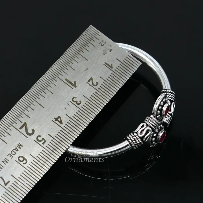 Bracelets 925 sterling silver handmade plain shiny baby bangle bracelet kada excellent gifting kids bracelet stylish gifting kada nsk532 TRIBAL ORNAMENTS