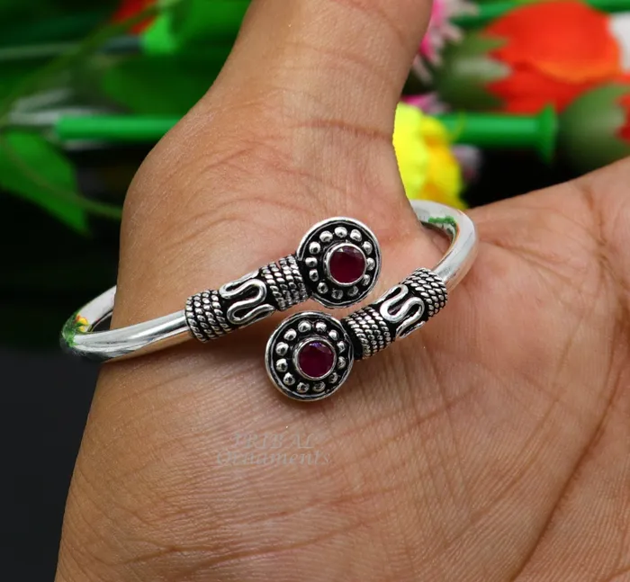 Bracelets 925 sterling silver handmade plain shiny baby bangle bracelet kada excellent gifting kids bracelet stylish gifting kada nsk532 TRIBAL ORNAMENTS