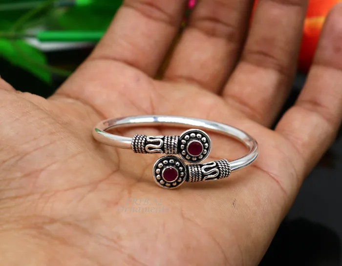 Bracelets 925 sterling silver handmade plain shiny baby bangle bracelet kada excellent gifting kids bracelet stylish gifting kada nsk532 TRIBAL ORNAMENTS