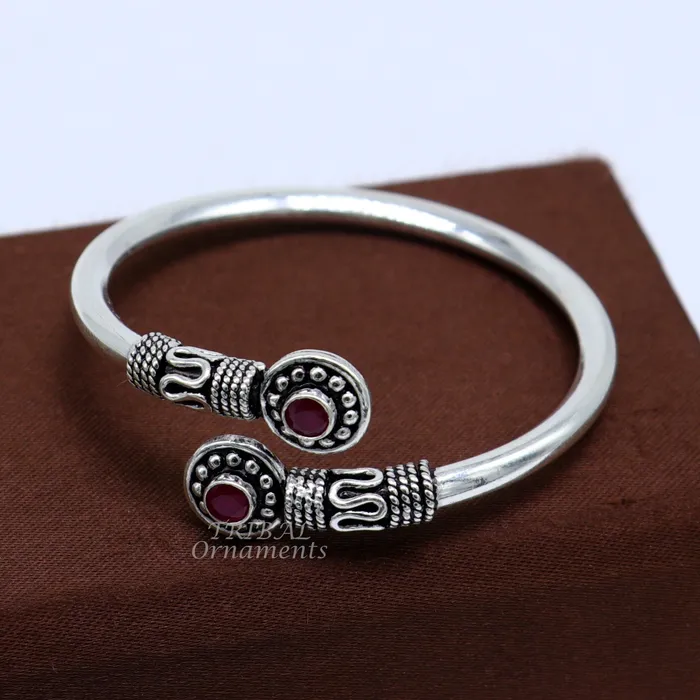 Bracelets 925 sterling silver handmade plain shiny baby bangle bracelet kada excellent gifting kids bracelet stylish gifting kada nsk532 TRIBAL ORNAMENTS
