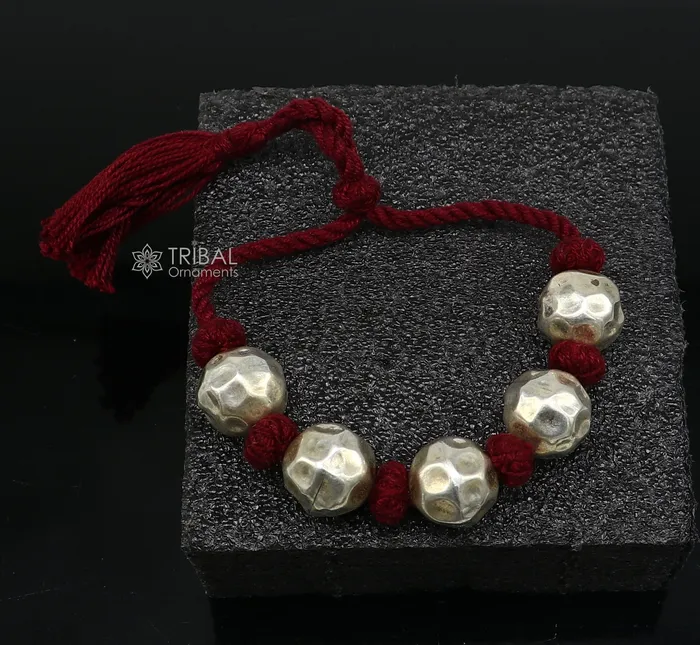 Bracelets TRIBAL ORNAMENTS 925 sterling silver vintage customized stylish beads bracelet adjustable brides gifting wedding ethnic bracelet tribal jewelry sbr684