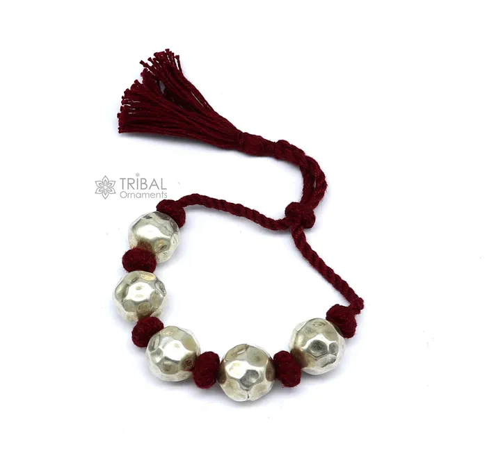 Bracelets TRIBAL ORNAMENTS 925 sterling silver vintage customized stylish beads bracelet adjustable brides gifting wedding ethnic bracelet tribal jewelry sbr684