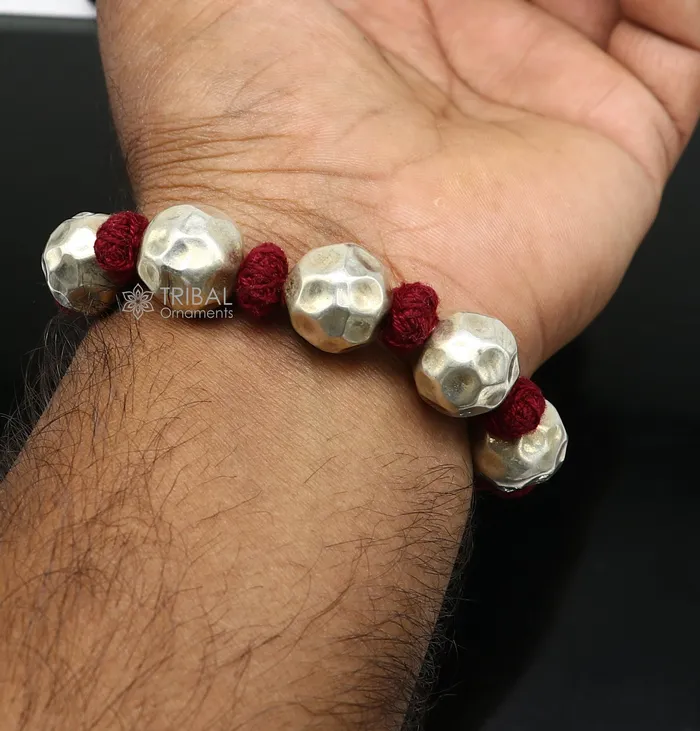 Bracelets TRIBAL ORNAMENTS 925 sterling silver vintage customized stylish beads bracelet adjustable brides gifting wedding ethnic bracelet tribal jewelry sbr684