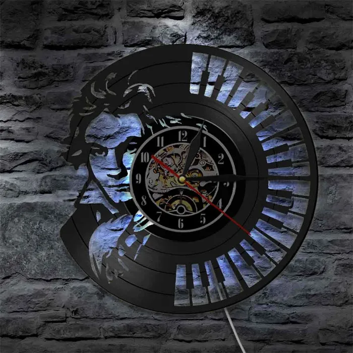 Earrings Beethoven Backlit Vinyl Clock Inthetime Store