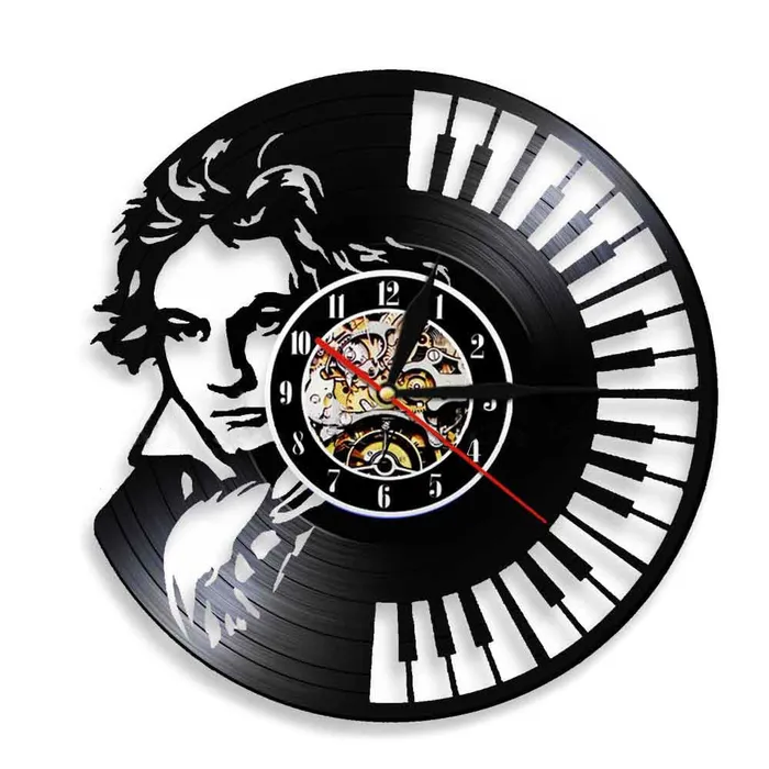 Earrings Beethoven Backlit Vinyl Clock Inthetime Store