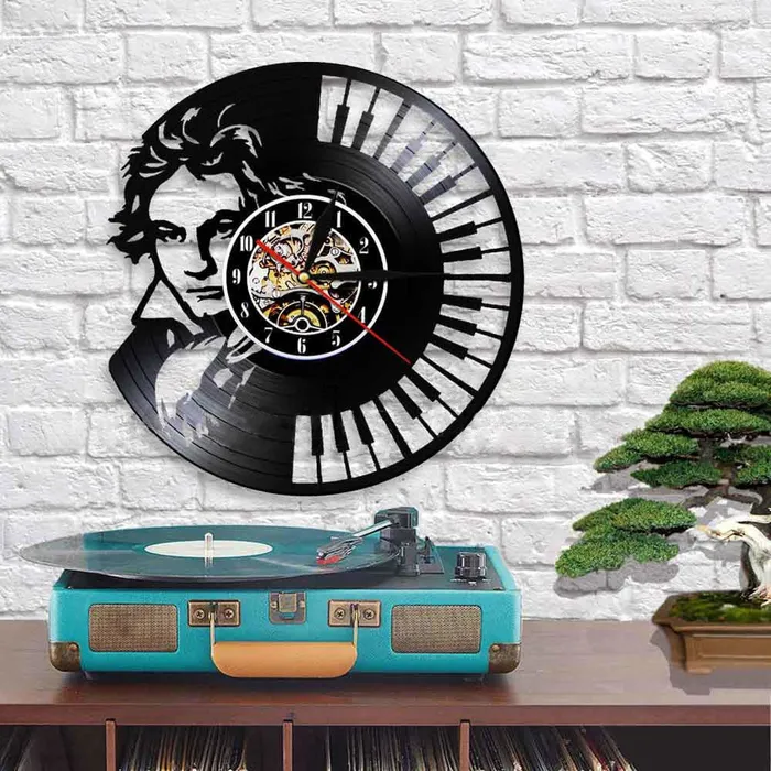 Earrings Beethoven Backlit Vinyl Clock Inthetime Store