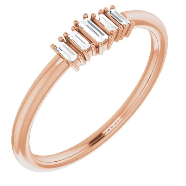FIRE BRILLIANCE Rings Straight Baguette 38 CTW Diamond Stacklable Ring