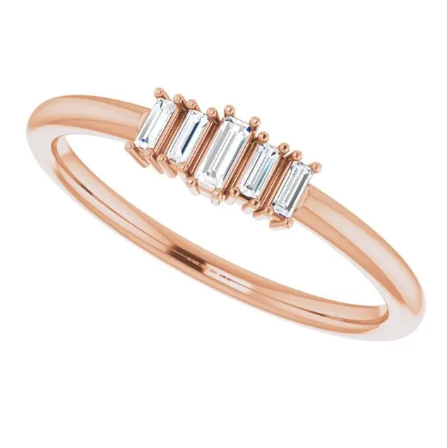 FIRE BRILLIANCE Rings Straight Baguette 38 CTW Diamond Stacklable Ring